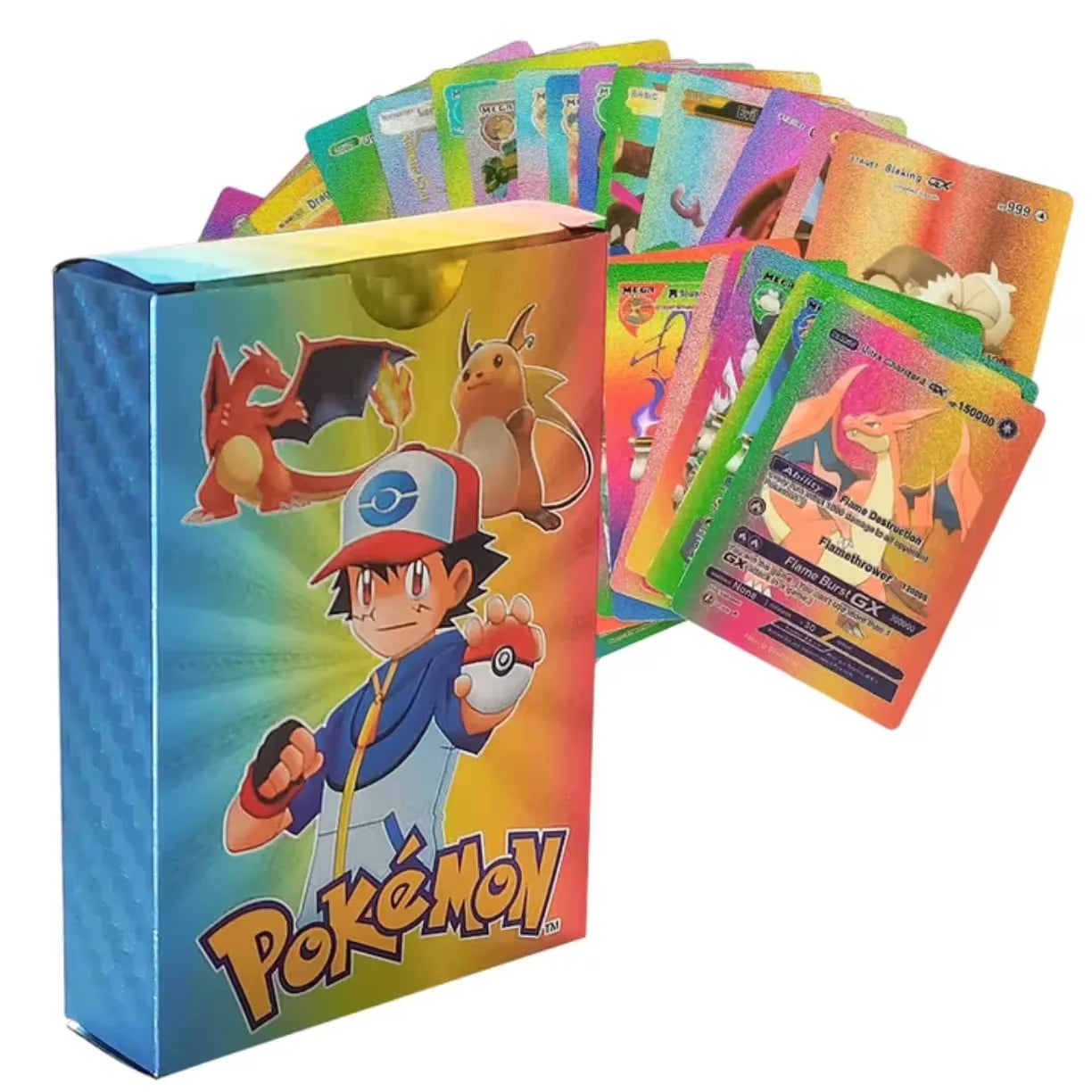 pokemon kolekcionarske karte sarena kutija i raznobojne karte