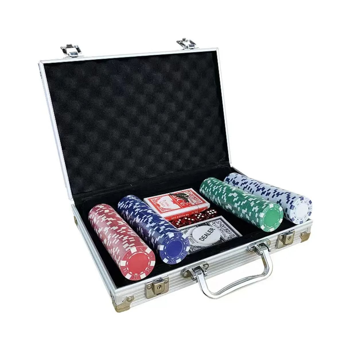 Poker set sa koferom, žetonima, kartama i kockicama