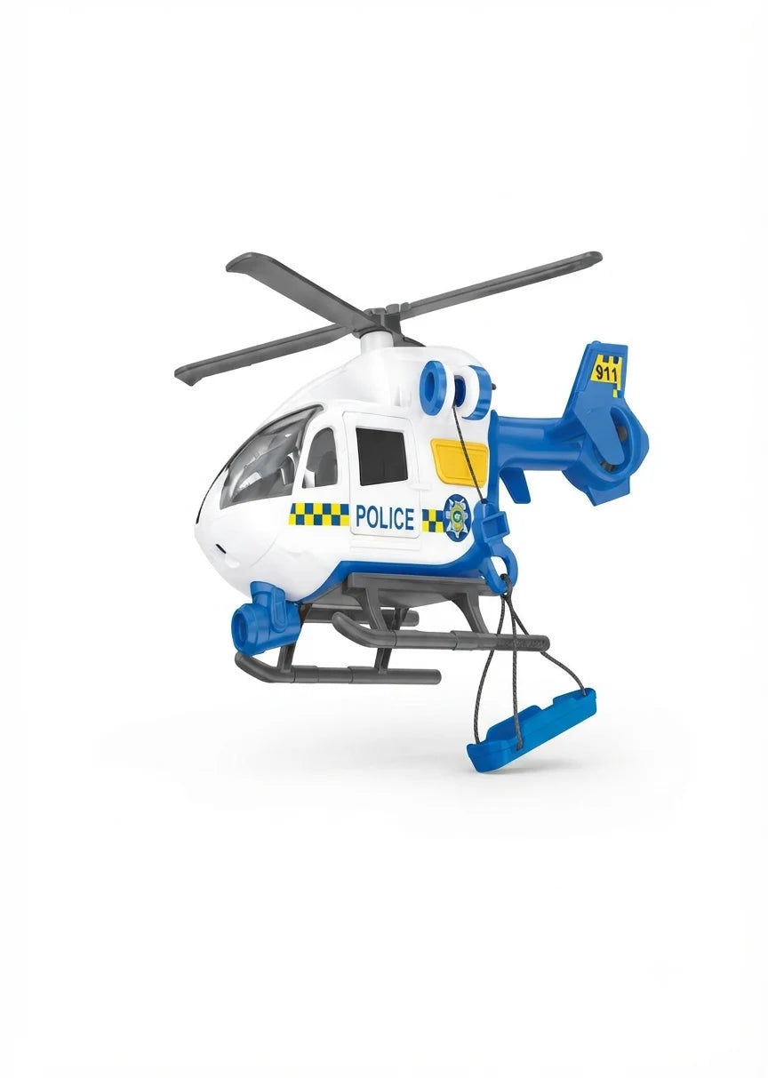 Policijski helikopter igracka sa spustajucim nosilom