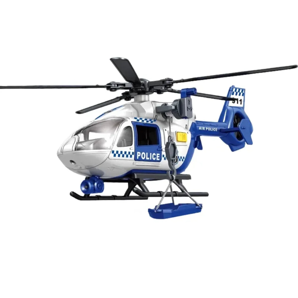 Policijski helikopter igracka sa vitlom i nosilom