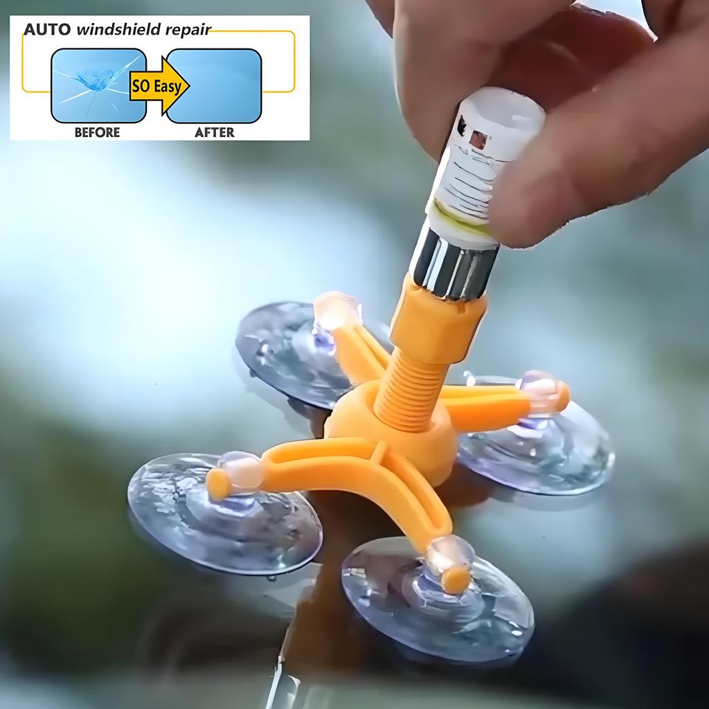 primena alata za popravku pukotina na auto staklu