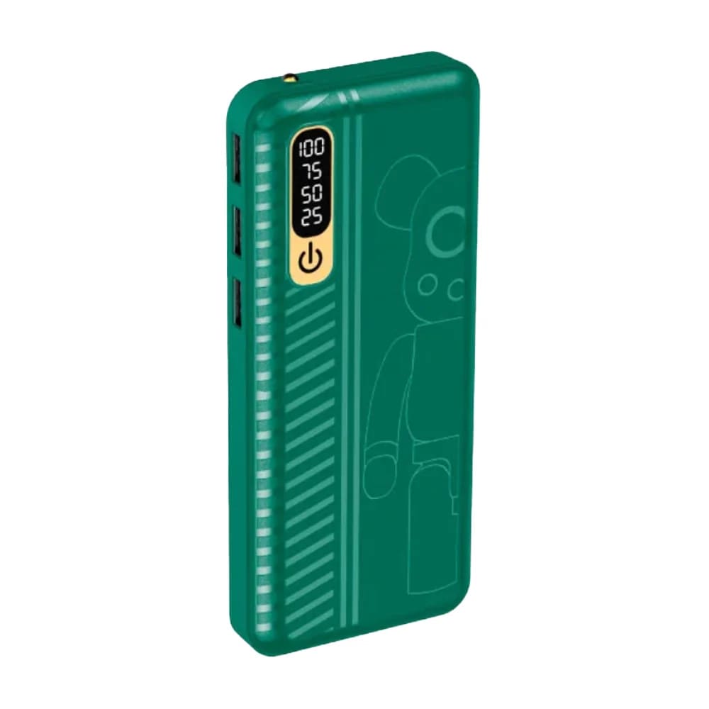 zelena prenosna baterija 20000 mah za punjenje telefona
