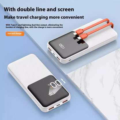 Power bank sa dvostrukim ugradjenim kablovima za lakse punjenje na putu