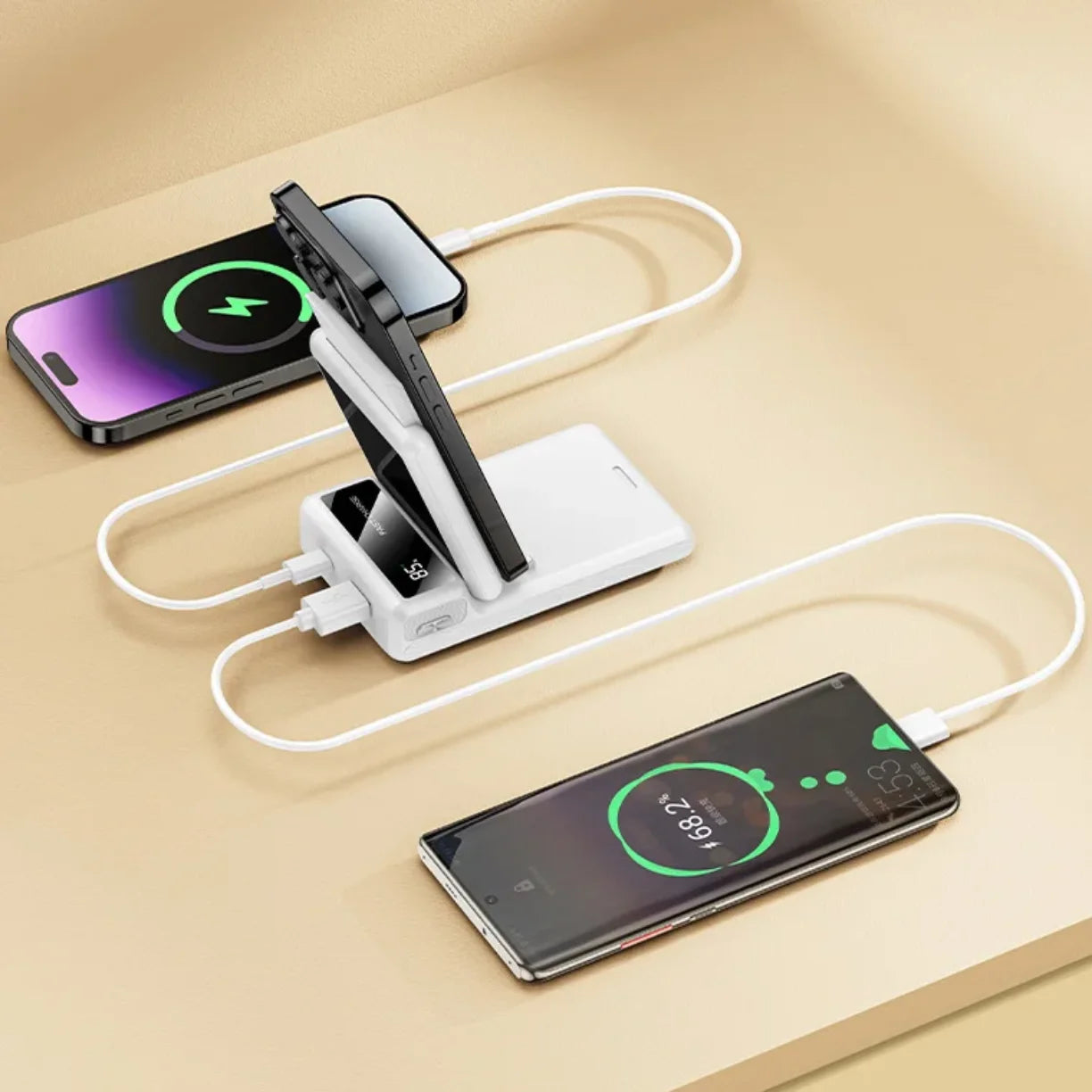 Power bank puni tri telefona preko USB i bezicnog punjenja