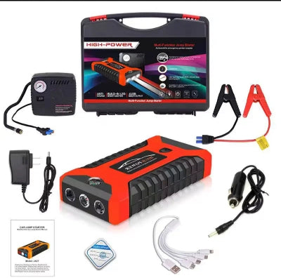 prenosiva eksterna baterija za paljenje automobila uredno spakovana u koferu sa svom pratecom opremom