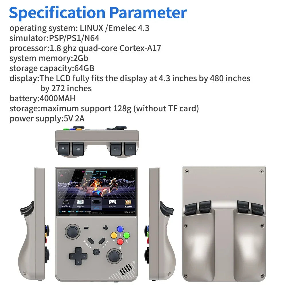 Specifikacije i vise uglova prenosive retro konzole 4.3 inca