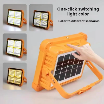 Prenosiva solarna led lampa reflektor sa podesivom drskom i opcijom promene boje svetlosti za razne prilike