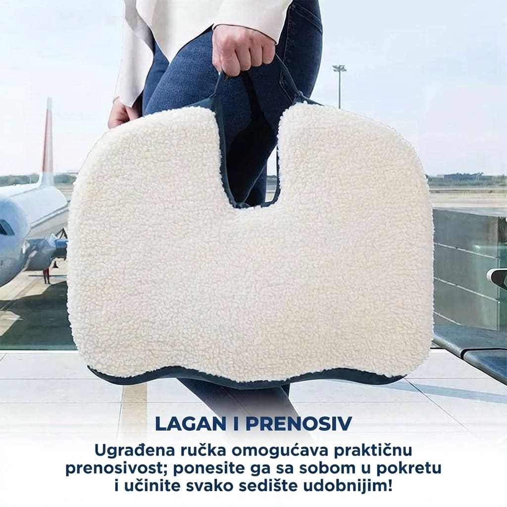 Lagan i prenosiv jastuk za sedenje sa ugradjenom ruckom za lako nosenje i svakodnevnu upotrebu