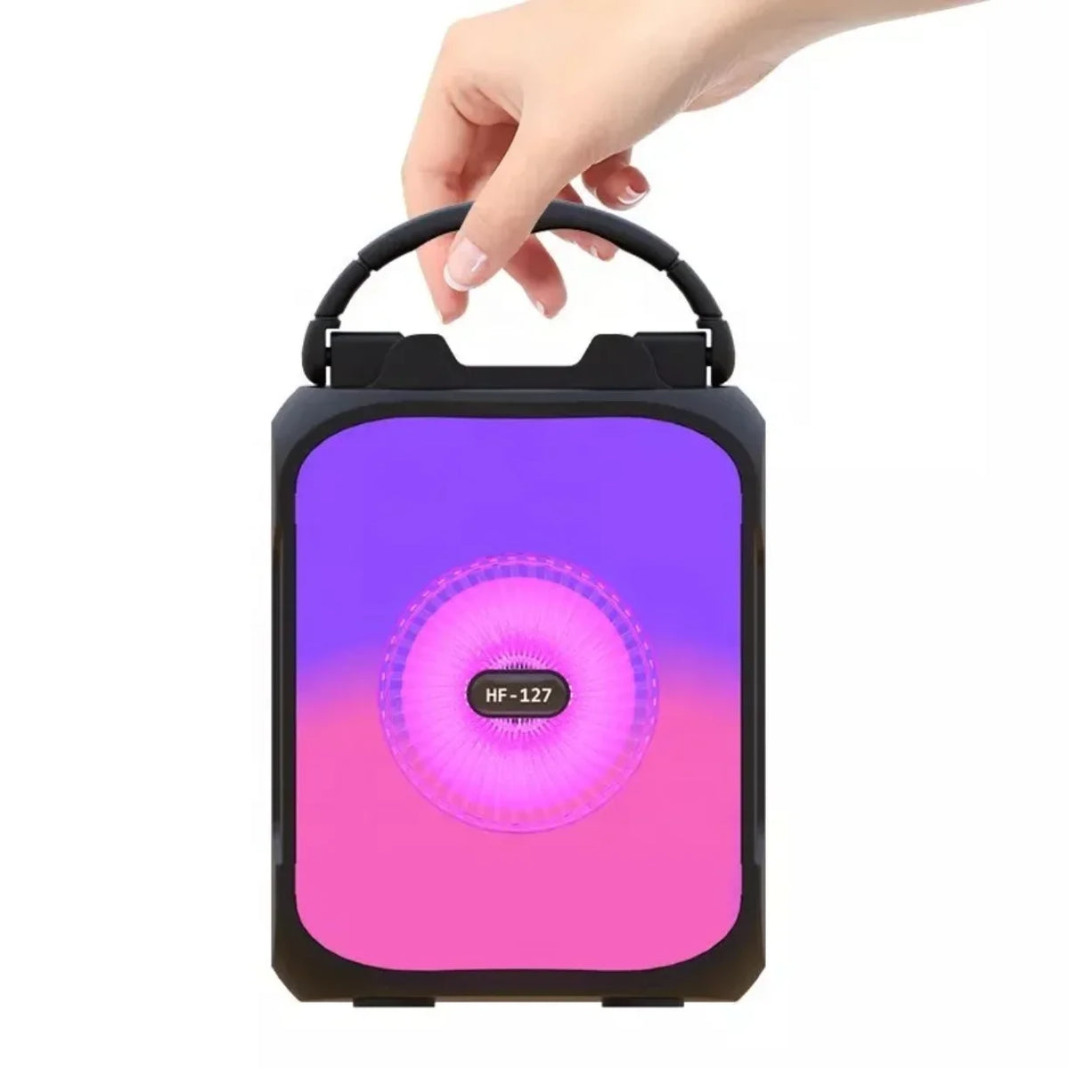 Prenosivi karaoke bluetooth zvucnik HF-127 sa ruckom i RGB osvetljenjem