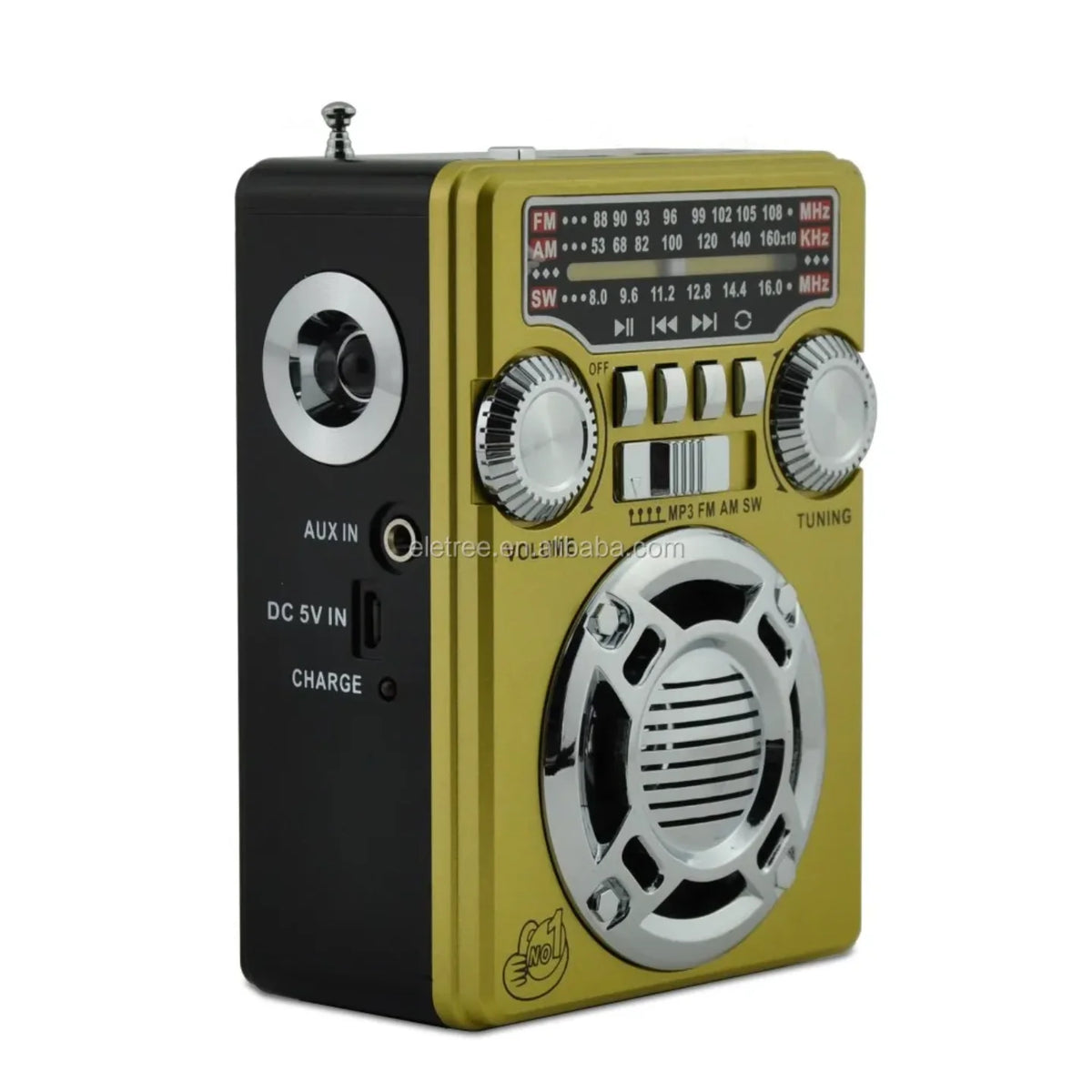 Prenosivi radio sa usb plejerom bocni prikljuci i lampa