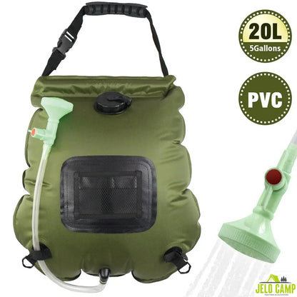 Prenosivi solarni tus 20l od PVC materijala sa prskalicom
