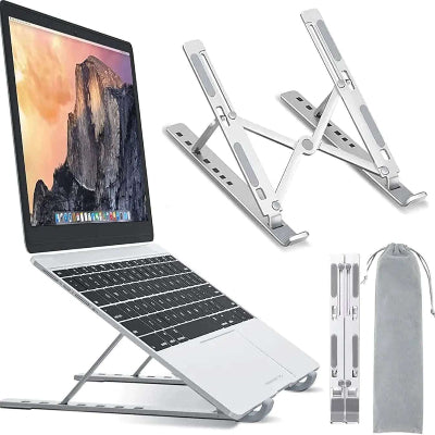 Prenosivi aluminijumski stalak za laptop, podesiv drzac za racunar, idealno za kucu i kancelariju, za zdravije drzanje.