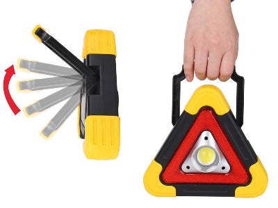 Prenosivi reflektor u obliku trougla sa podesivim uglom, idealan za hitne situacije na putu, kampovanje i radove.