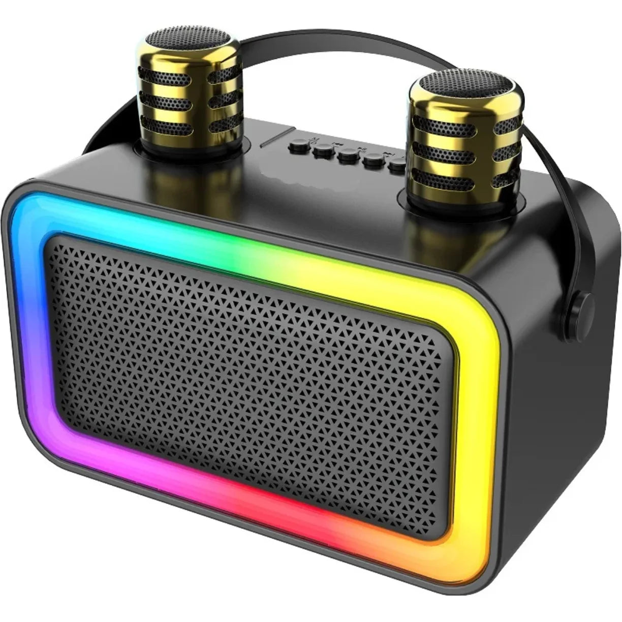 Prenosni bluetooth zvucnik sa RGB okvirom i zlatnim gornjim jedinicama