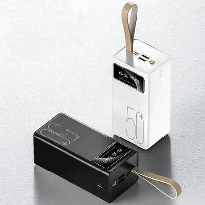 Crni i beli prenosni punjac 50000mAh sa trakom za nosenje