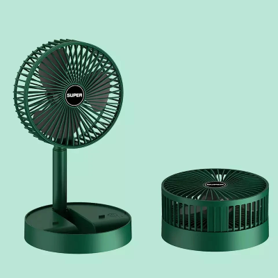 Prenosni ventilator sa sklopivim dizajnom u zelenoj boji pogodan za punjenje USB tih rad kompaktan