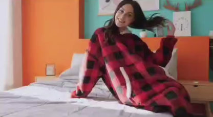 Toplo ćebe duks sa kapuljačom karirano