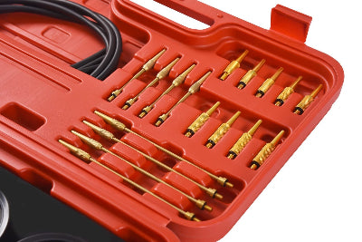 Kompletan pribor za vakuum manometar set, sa razlicitim adapterima, crevima i produzetcima za univerzalnu upotrebu.
