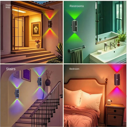 Primeri primene RGB zidne lampe kod ulaza, u kupatilu, na stepenistu i u spavacoj sobi