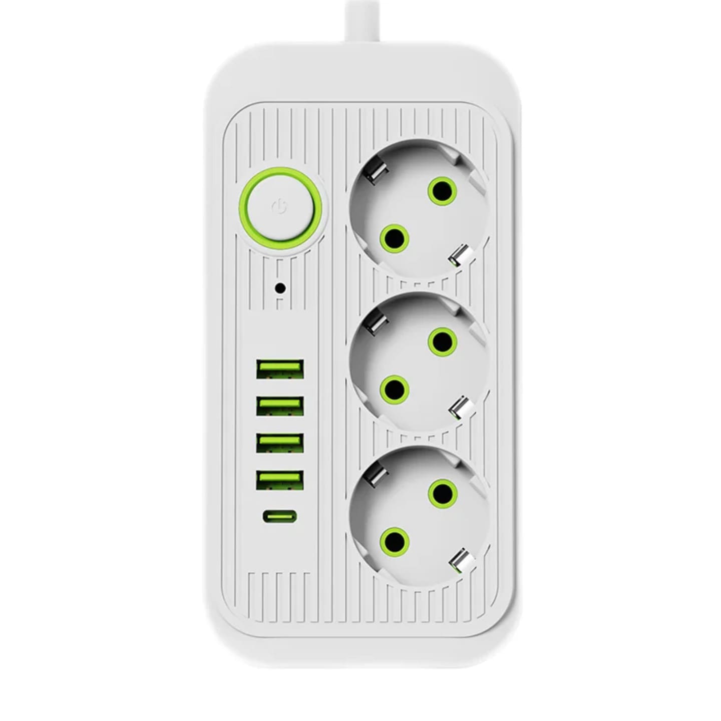 Produzni uredjaj sa USB portovima i tri uticnice beli model