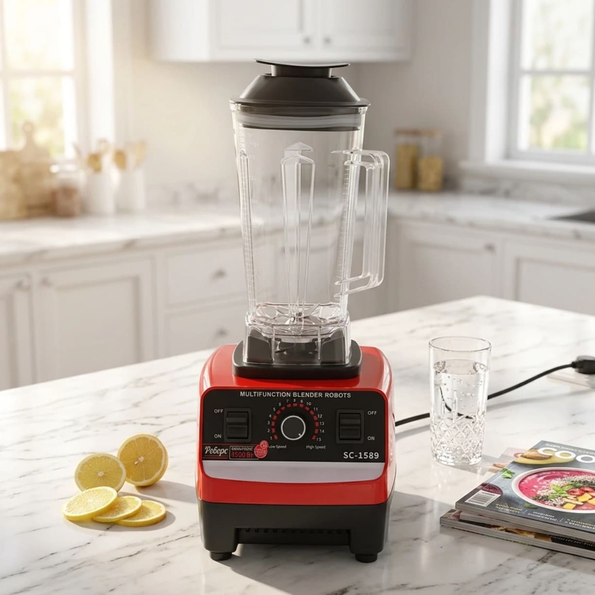 Profesionalni blender 4500W u modernoj kuhinji za smoothie i napitke