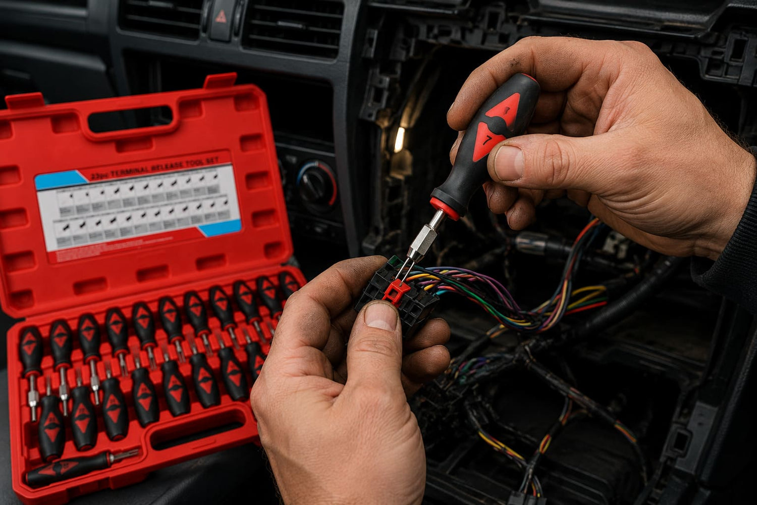 Profesionalni set za vadjenje pinova iz auto konektora i instalacija