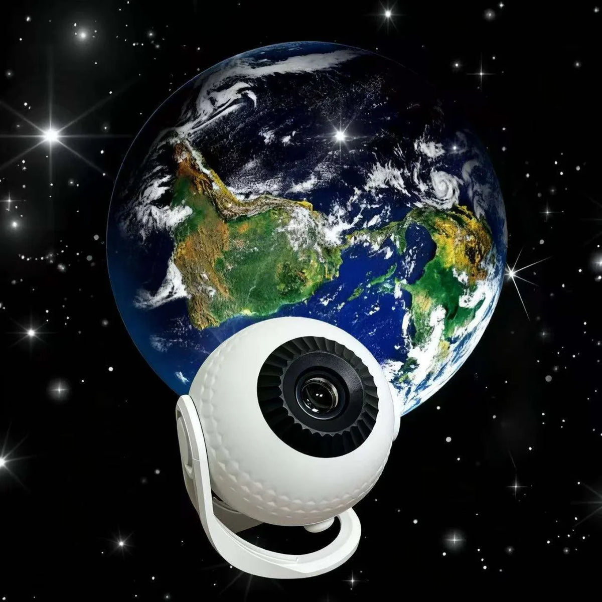projektor zvezdanog neba sa projekcijom planete zemlje na zvezdanom nebu