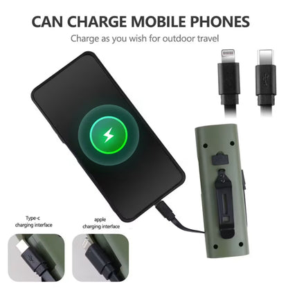 Zeleno LED svetlo za bicikl povezano kablom i puni pametni telefon