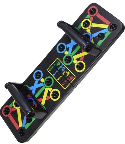 push up tabla za sklekove sa oznacenim pozicijama ruku za razlicite misicne grupe i pravilno izvodjenje vezbi