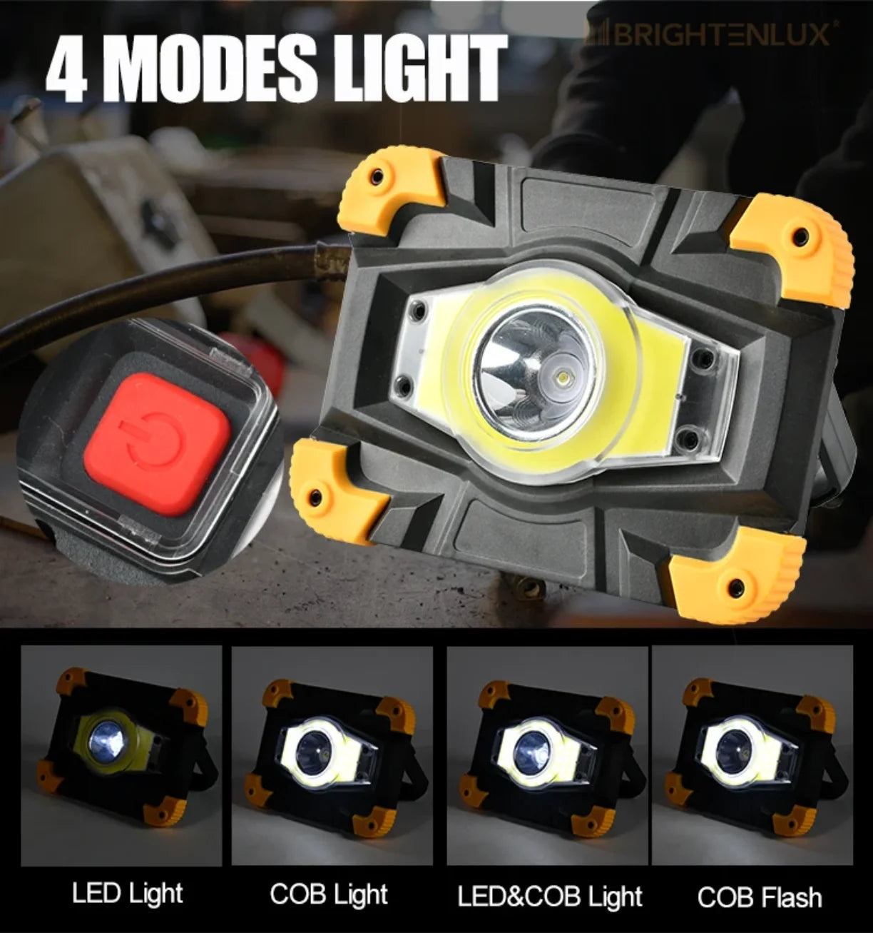 Radna LED lampa sa 4 rezima svetla LED i COB