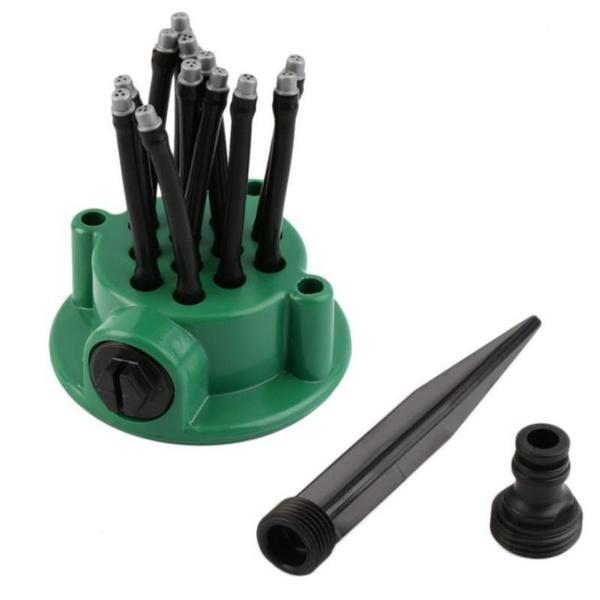 rasprsivac za bastu sa univerzalnim prikljuckom za crevo i stabilnim drzacem za zemlju