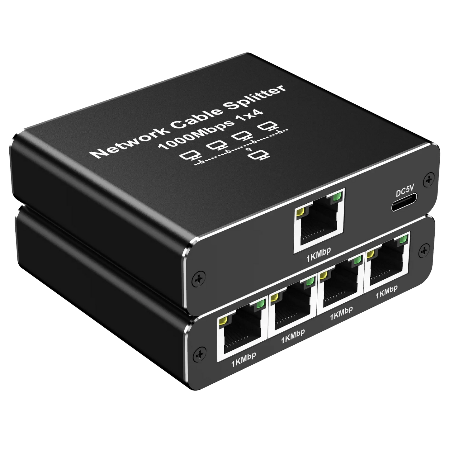 Razdelnik za internet kabl 1x4 sa prikazom ulaza i cetiri izlaza