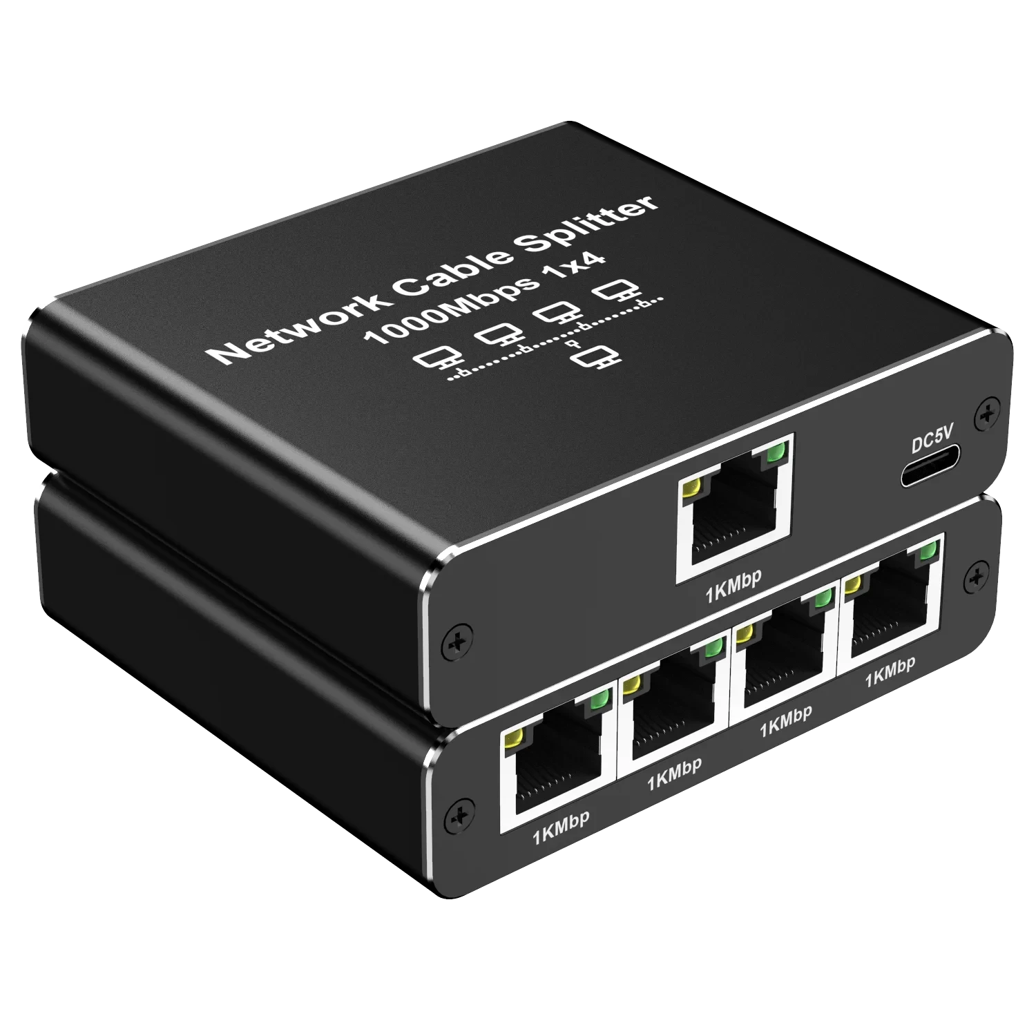 Razdelnik za internet kabl 1x4 sa prikazom ulaza i cetiri izlaza