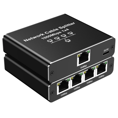 Razdelnik za internet kabl 1x4 sa prikazom ulaza i cetiri izlaza
