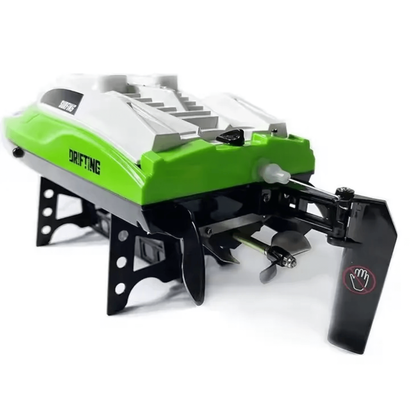 rc racing boat prikaz zadnjeg dela sa motorom i propelerom namenjen za snažne brze pokrete po vodi