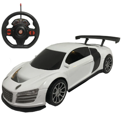Beli RC sportski auto na daljinsko upravljanje sa volanom idealna igracka za decu