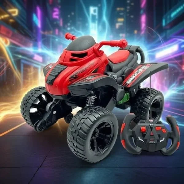 crveno crni terenski auto igracka na daljinski na futuristickoj pozadini