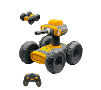 RC vozilo na daljinsko upravljanje sa topom borbeni tenk igracka zuto crne boje