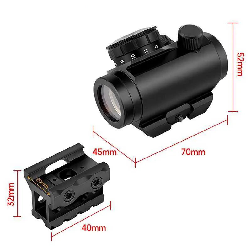 dimenzije red dot nisana i montaza za 20mm sinu