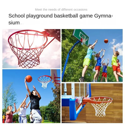 deca i odrasli igraju kosarku na skolskom igralistu i u sportskoj hali sa novom mrezicom na obrucu