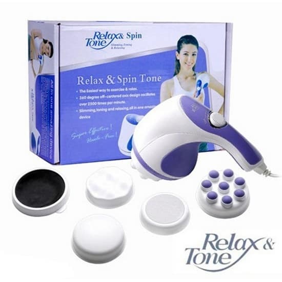 Relax Tone masazer pakovanje, kutija, uredjaj, cetiri nastavka, uputstvo, anticelulit.