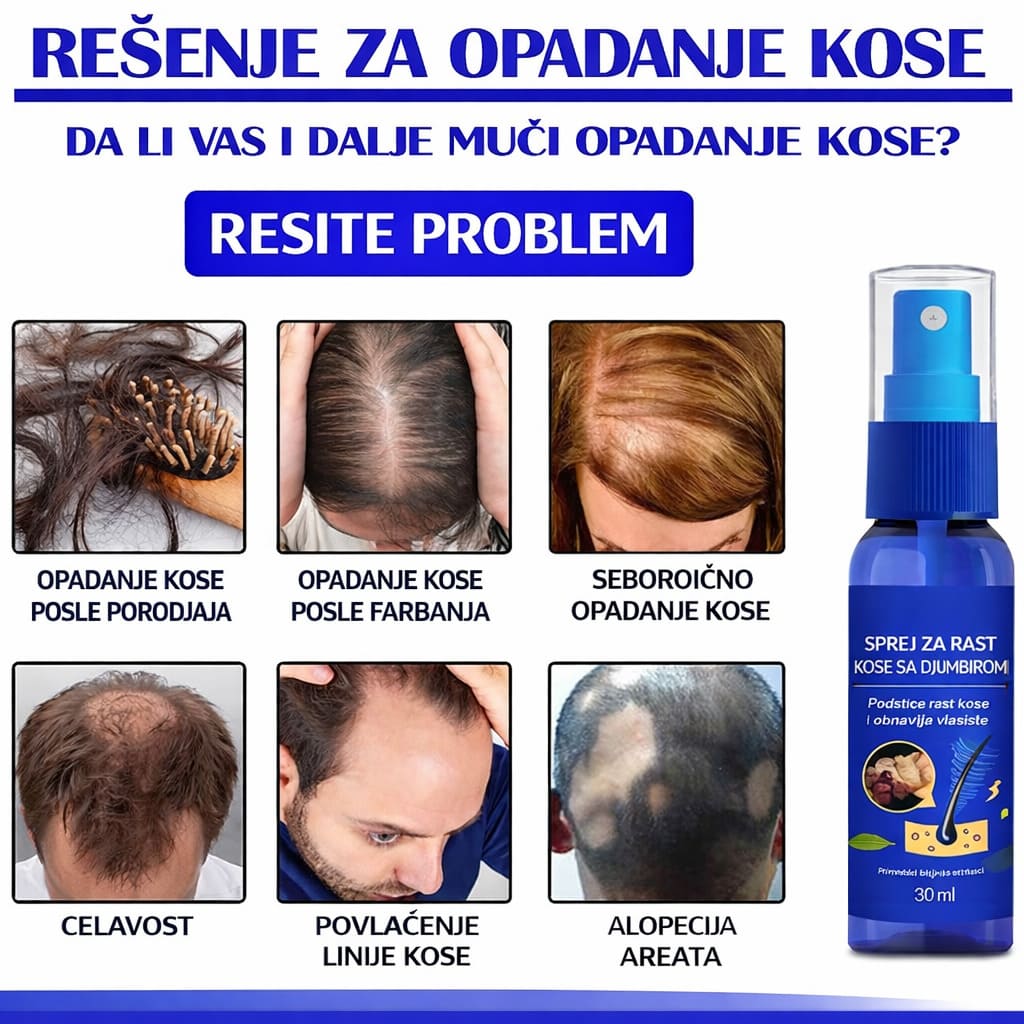Rešenje za opadanje kose sprej za jačanje vlasišta