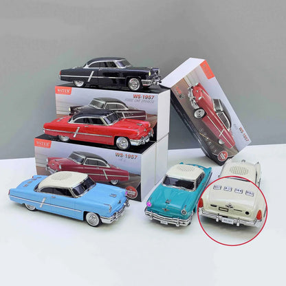 Retro auto bluetooth zvucnik WS-1957 sa vidljivim portovima i tasterima