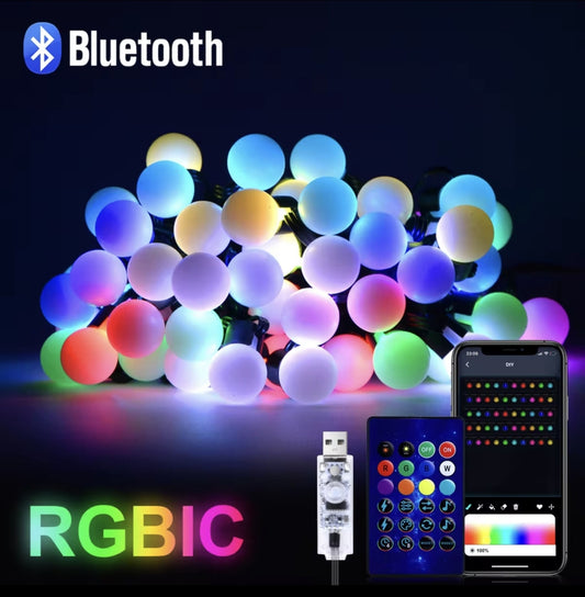RGB LED kuglaste lampice 10m sa Bluetooth kontrolom, daljinskim i USB napajanjem