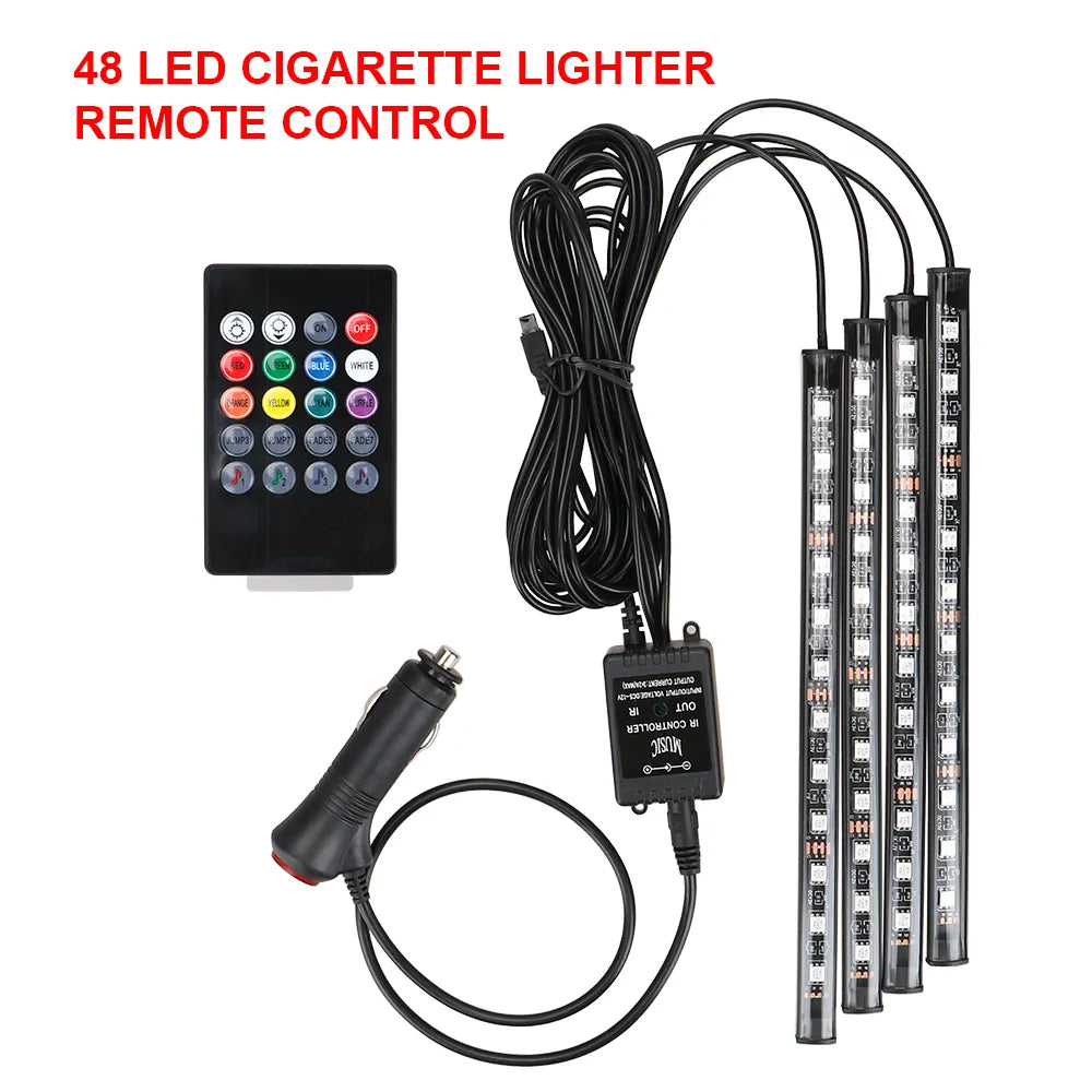 rgb led svetla za auto set sa daljinskim upravljacem