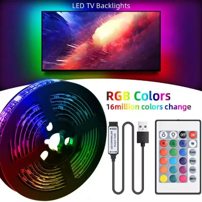 RGB LED traka 16 miliona boja kontrola pomocu daljinskog upravljaca jednostavno USB povezivanje za dekoraciju kuce TV ili racunara