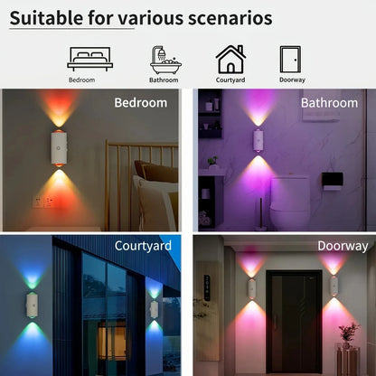 RGB zidna lampa pogodna za spavacu sobu, kupatilo, dvoriste i ulazna vrata