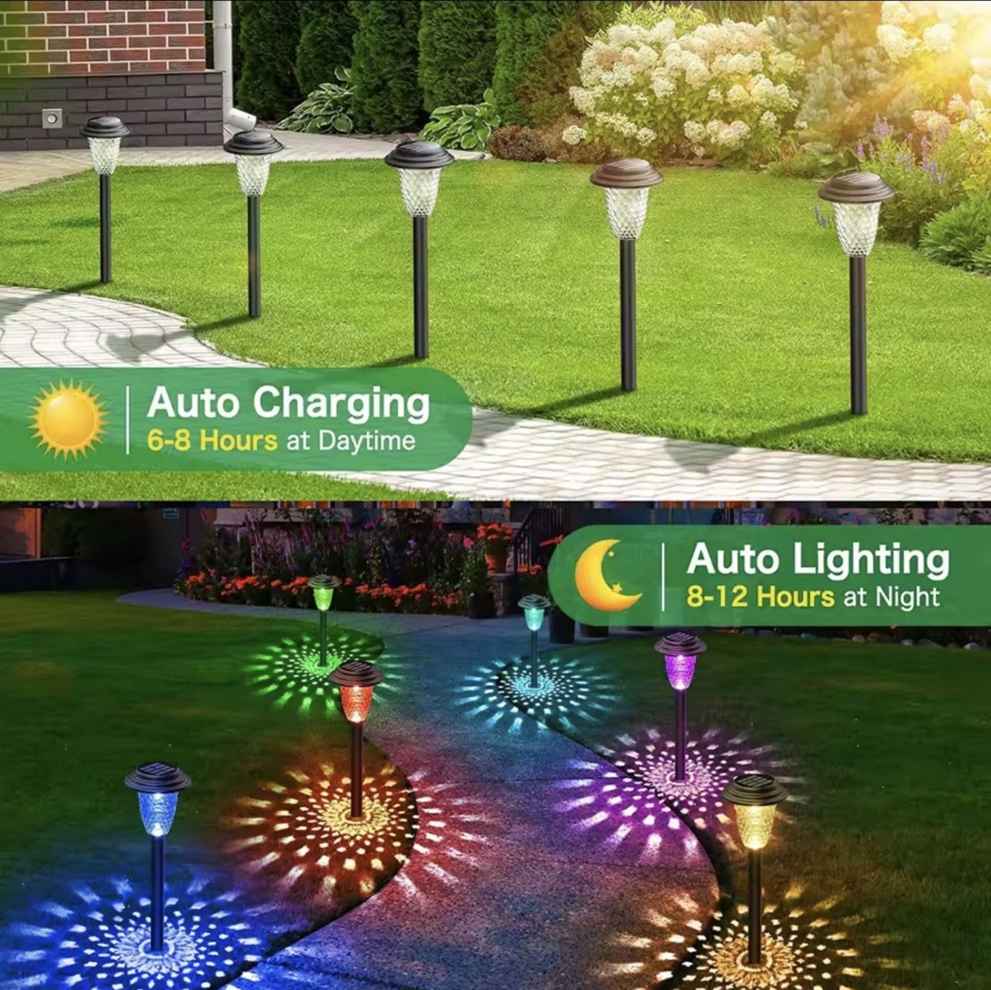 Solarne Bastenske Lampe - 8 Komada-RGB Azijashop