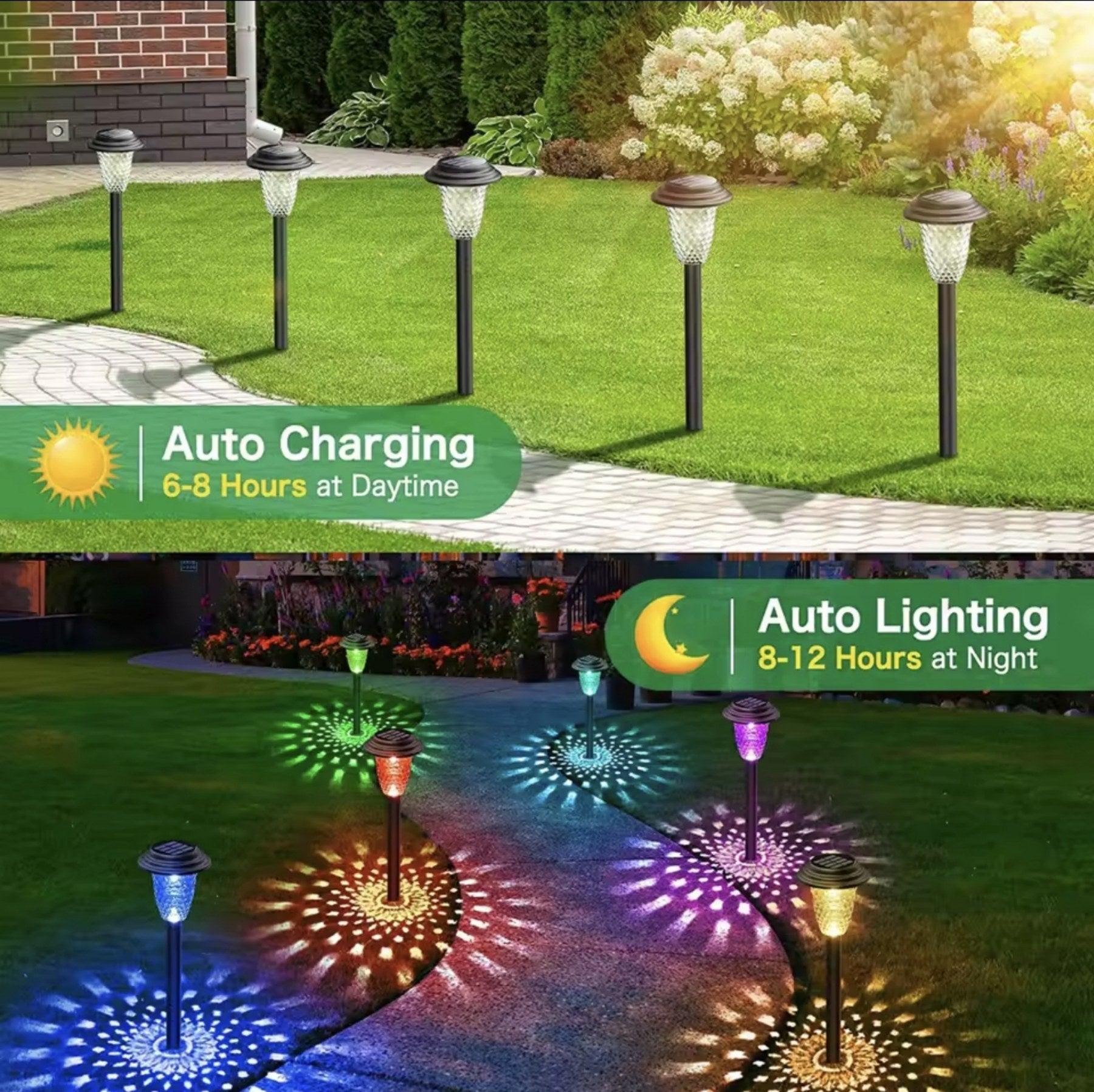 Solarne Bastenske Lampe - 8 Komada-RGB Azijashop