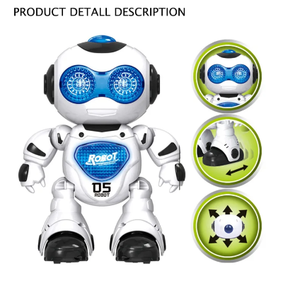 Detaljan opis funkcija robota igracke. Prikazane su pokretne oci, kretanje levo desno i mogucnost plesa. Zabavna i edukativna igracka za decu.
